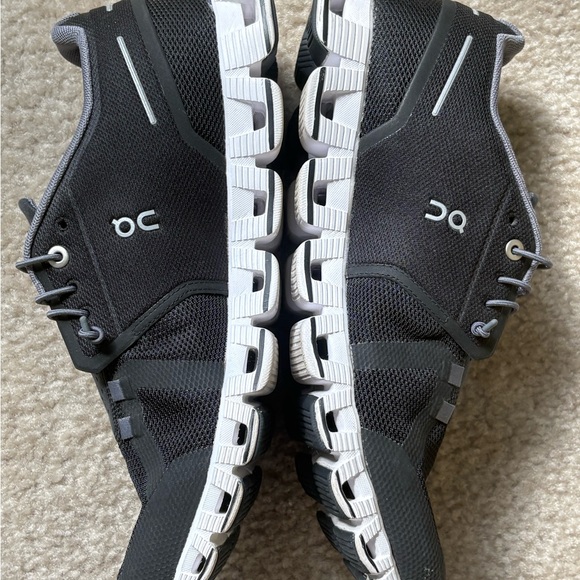 On Running Women's Black and White Cloud Sneakers - Picture 6 of 8